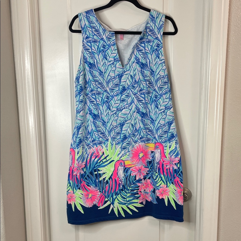 Lilly Pulitzer Harper Shift Dress in the "Bennet Blue Let's Mango"